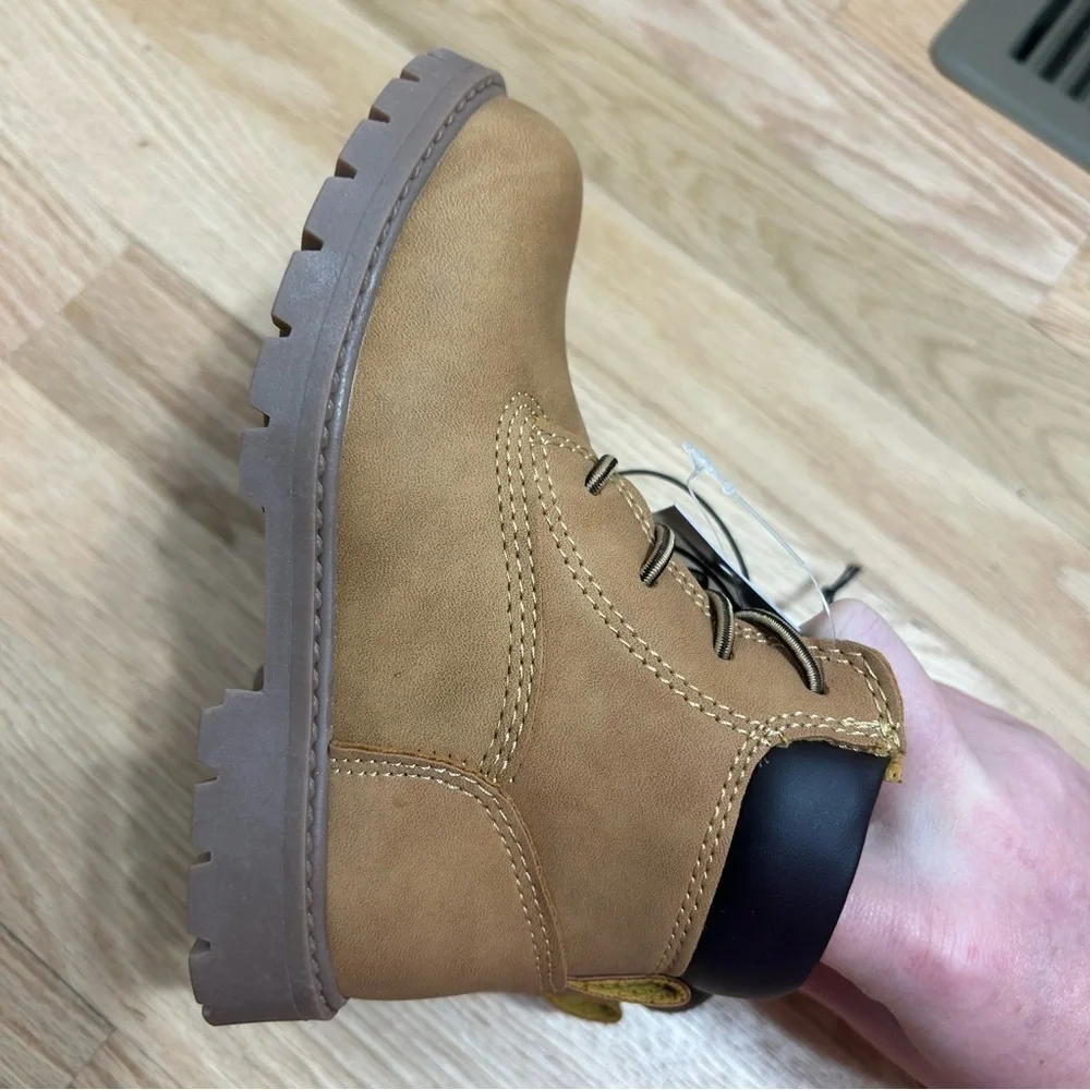 Jumping Beans Work Boots Tan NWT Sz 10 Zipper Side Boys Kids Toddler